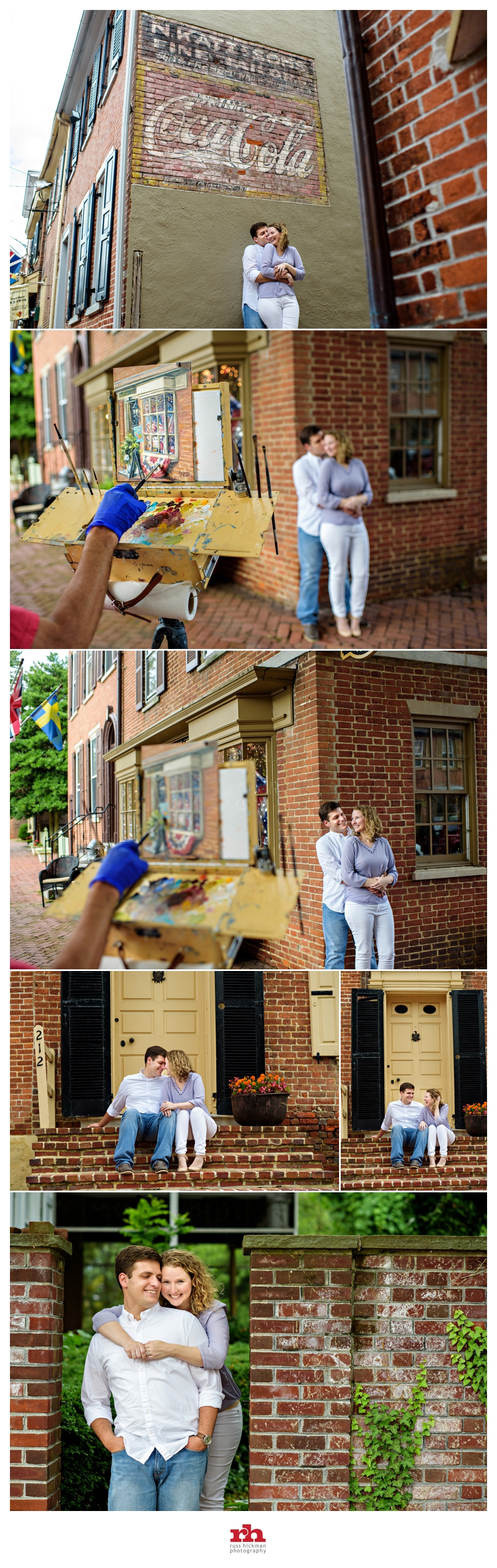 Couple having fun in New Castle Delaware Engagement Session